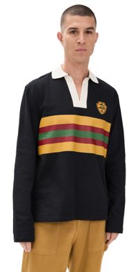 Nicholas Daley Striped Rugby Shirt Black L