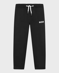 Boy's Sweatpants W/ Contrast Logo, Size 6-12