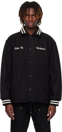 Carhartt Work In Progress Black Wool Coach Bomber Jacket