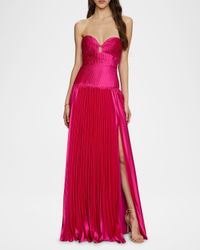 Ludlow Strapless Pleated Satin Gown