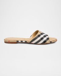 Sloane Check Flat Slide Sandals