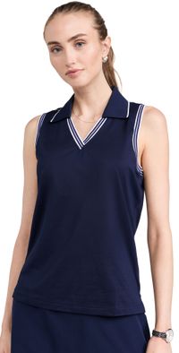 RLX Ralph Lauren Sleeveless Tour Pique Cricket Polo Refined Navy XS