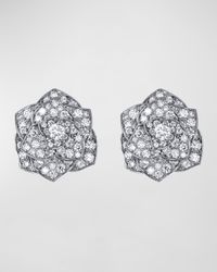 Rose 18K White Gold Diamond Earrings