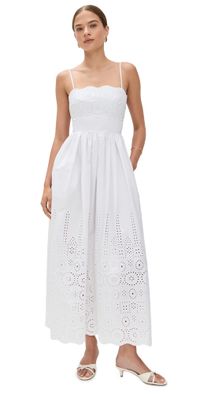 Susana Monaco Embroidered Poplin Open Back Dress Sugar XL