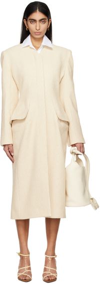 JACQUEMUS Manteau Cubo blanc cassé - Les sculptures