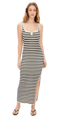 Amanda Uprichard Seine Dress Black/Cream Stripe S