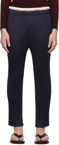 PLEATS PLEASE ISSEY MIYAKE Navy June New Colorful Basics 4 Trousers