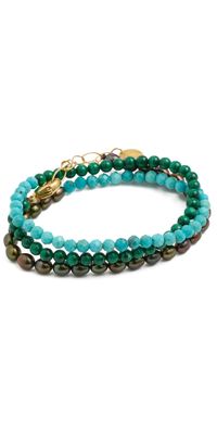 Chan Luu Gaia Naked Wrap Bracelet Turquoise One Size