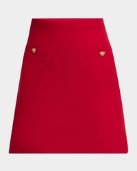 Heart Button Crepe Couture Mini Skirt
