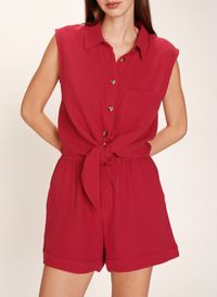 Grace Et Mila - Chemise col classique en coton - Taille L - Rouge