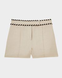 Fawn Whipstitch Linen Shorts