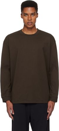 SKIMS Brown Heavyweight Cotton Relaxed Long Sleeve T-shirt