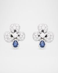 Ischia Earrings in 18K White Gold with Sapphire and Diamond