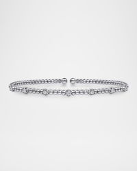 14K White Gold Diamond Bujukan Bangle
