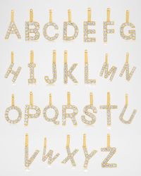 14K Pave Diamond Initial Charm