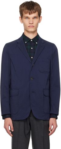 BEAMS PLUS Navy Three-Button Shirt Blazer