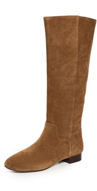 Madewell The Dari Tall Boots In Suede Dried Acorn 8