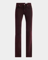 Low-Rise Red-Wash Denim Flare Trousers