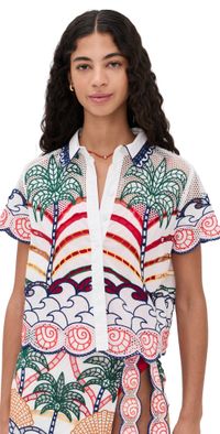 FARM Rio Tropical Graphic Richilieu Shirt Off-White L