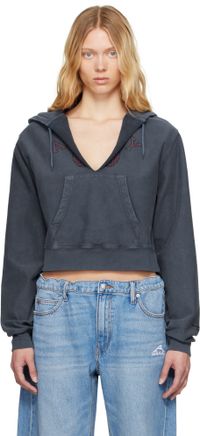 alexanderwang.t Navy Distressed Cotton Hoodie