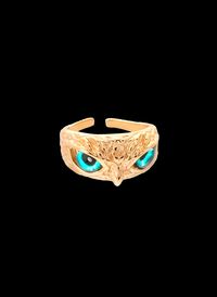 Hipanema - Bague yeux d'oiseau avec zircons - Taille Unique - Doré