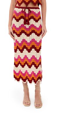 ESCVDO Suspiro Skirt Burgundy/Fuchsia/Brown S