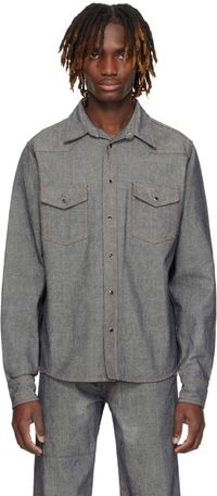MM6 Maison Margiela Gray Rinsed Denim Shirt