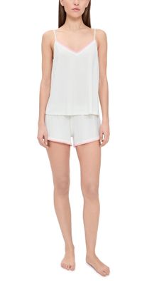 Eberjey Frida Cami Short Pajama Set Ivory/Pink Nectar XL