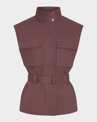 Danna Belted Stand-Collar Vest