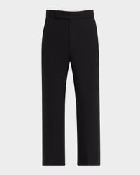 High-Rise Straight-Leg Crop Trousers