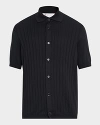Men's Cotton Rib Short-Sleeve Shirt