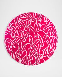 Rabbit Run Round Lacquer Placemat, Pink
