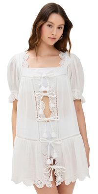 Sea Mae Short Sleeve Coverup Dress White XL