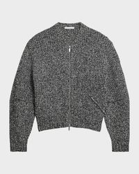 Marled Zip-Front Sweater