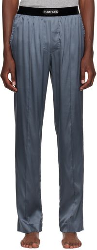 TOM FORD Pantalon de pyjama gris en soie
