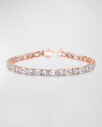 18K Gold East-West Alternating Prong-Set Diamond Bracelet, 12.60tcw, 7"L