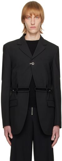 Dion Lee Black Rope Macrame Blazer