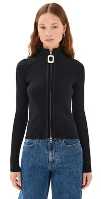 JW Anderson Fitted Zip Up Cardigan Black S
