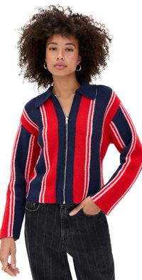 Damson Madder Bibi Boxy Reversible Cardigan Red 12