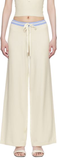 Frankies Bikinis Pantalon de détente Barrymore blanc cassé en tricot