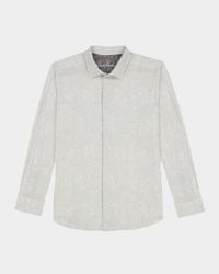 Men's Thurston Tonal Paisley Knit Button-Down Shirt