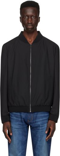 Hugo Black Plaque Bomber Jacket