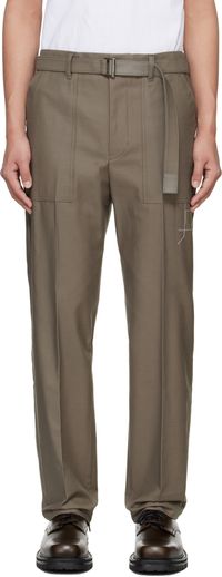 sacai Pantalon taupe en coton édition WTAPS
