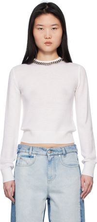 Stella McCartney Off-White Falabella Chain Fine-Knit Sweater