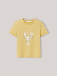 Cyrillus - T-shirt chiné en coton biologique - Taille 14A - Jaune