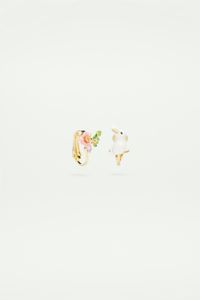 Les Nereides - Boucles d'oreilles asymétriques lapin et fleur - Taille Unique - Multicolore