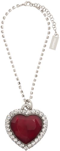 VETEMENTS Silver Giant Crystal Heart Necklace