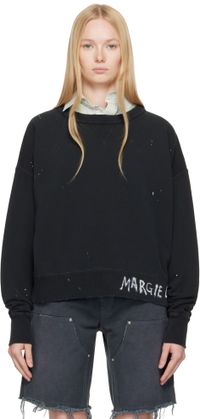 Maison Margiela Black Graffiti Logo Sweatshirt