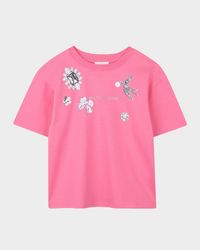 Girl's Scattered Jewels Printed T-Shirt, Size 4-6