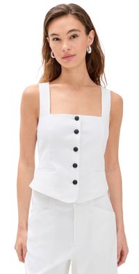 rag & bone Mariana Linen Vest White 12